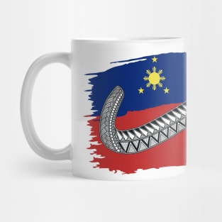 Philippine Flag Tribal line Art / Baybayin word HA Mug